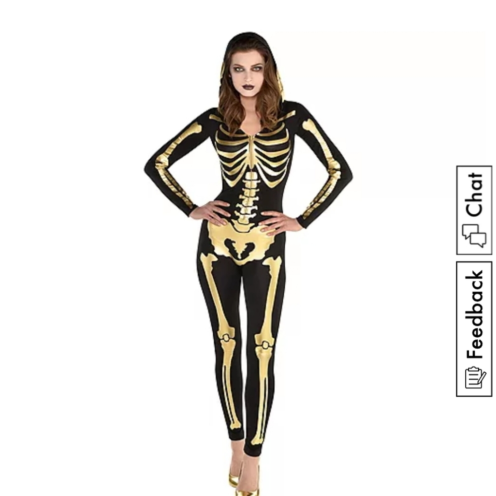 Gold Skeleton Halloween Costume bodysuit